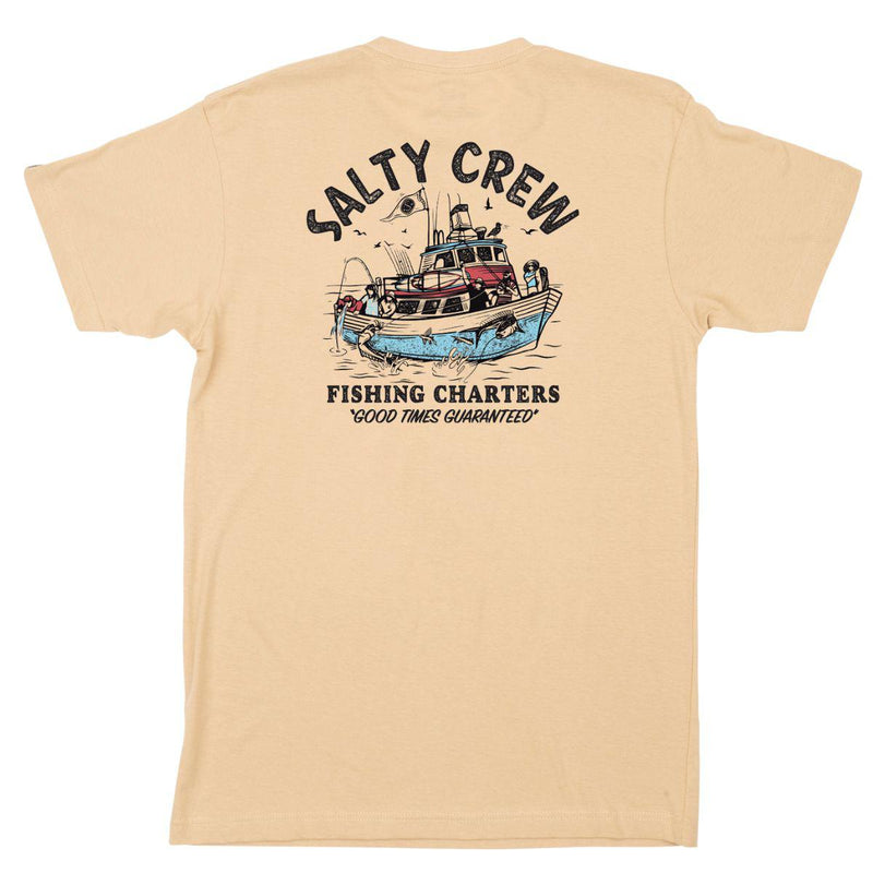 Salty Crew Fishing Charters Premium S/S Tee Camel