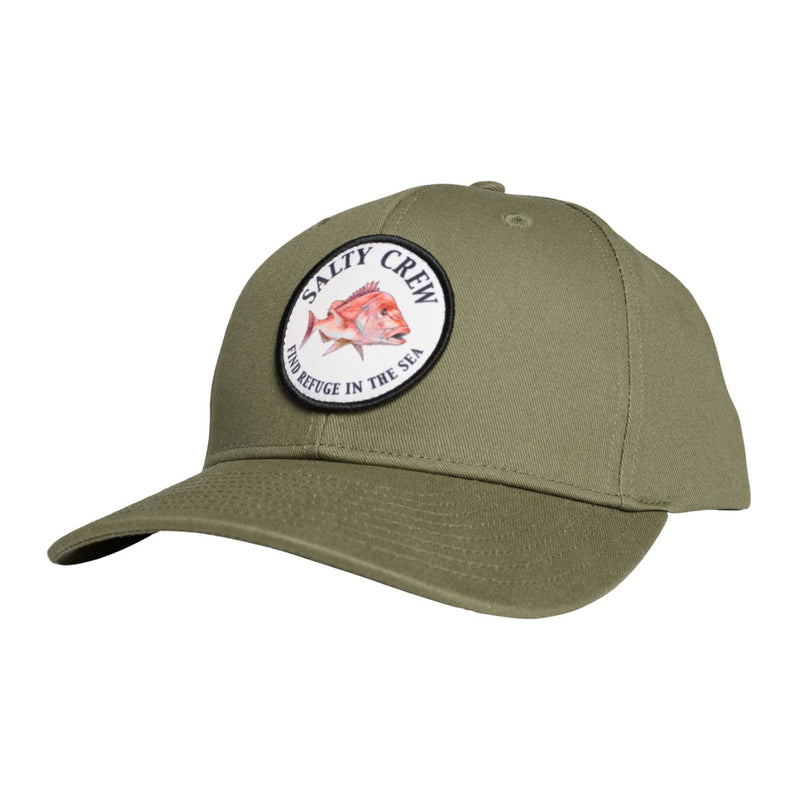 Salty Crew Snap Attack 6 Panel Cap Light Military