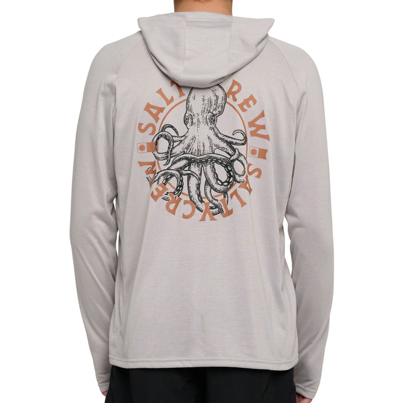 Salty Crew Tentacles Hood Sunshirt Stone Grey