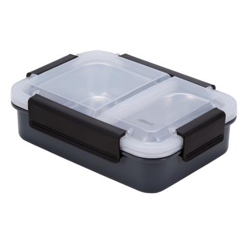 Avanti 2 Compartment Steel Lunchbox Grey