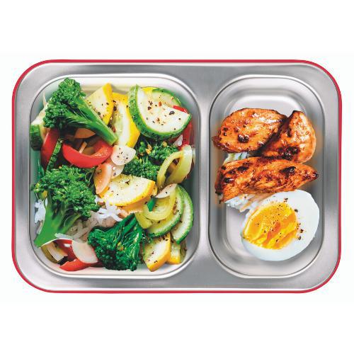 Avanti 2 Compartment Steel Lunchbox Grey