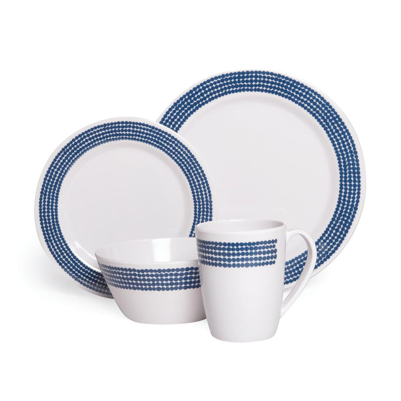 Campfire 16 Piece Melamine Dinner Set Blue Moon