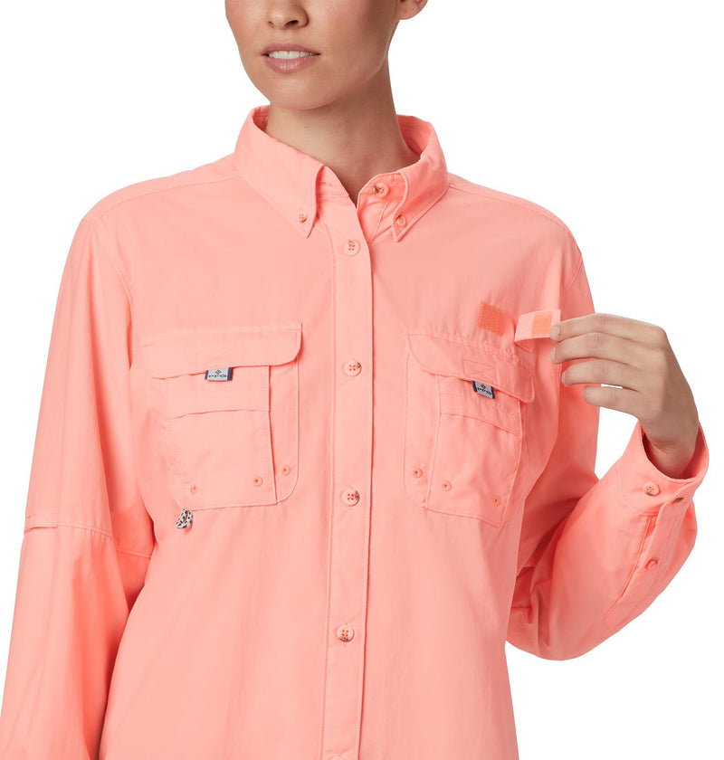 Columbia PFG Bahama Long Sleeve Shirt Womens Tiki Pink