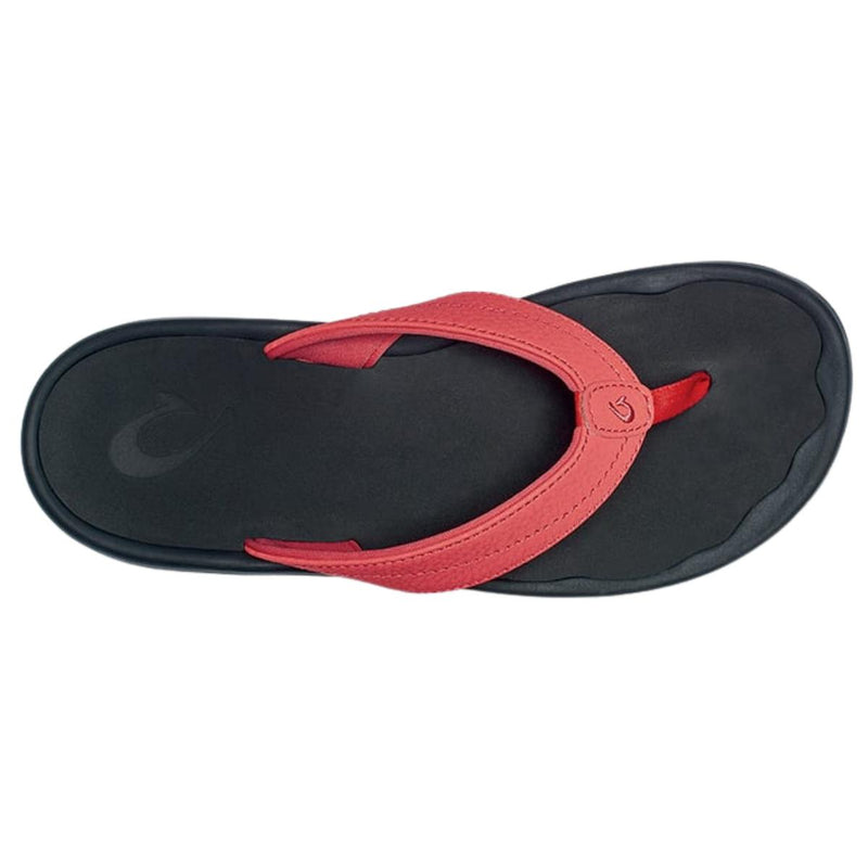 Olukai Ohana Thong Womens Hot Coral Black